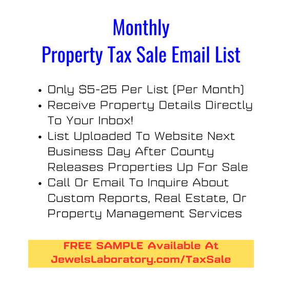 Property Tax Sale Email List - Jewels Laboratory