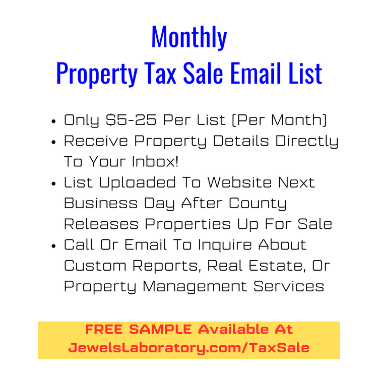 Property Tax Sale Email List - Jewels Laboratory
